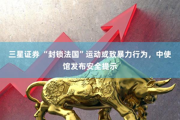 三星证券 “封锁法国”运动或致暴力行为，中使馆发布安全提示